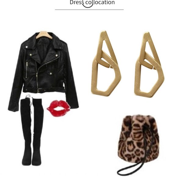 💕💕Last one Geometric Link Earrings - Picture 3 of 8